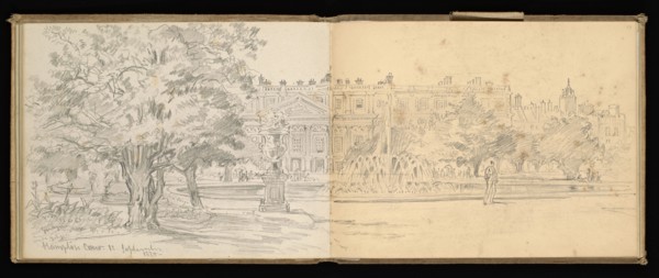 Sketchbook, Preziosi, Amadeo, 1816-1882, pencil, gray wash, white heightening, 1875, The sketchbook by Maltese artist Preziosi
