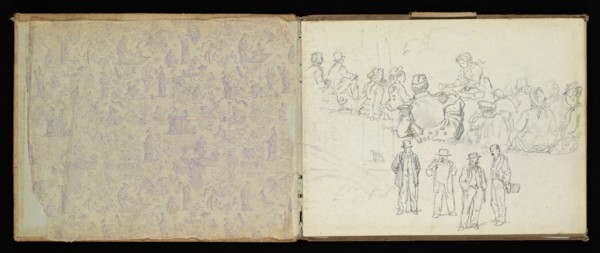 Sketchbook, Preziosi, Amadeo, 1816-1882, pencil, gray wash, white heightening, 1875, The sketchbook by Maltese artist Preziosi