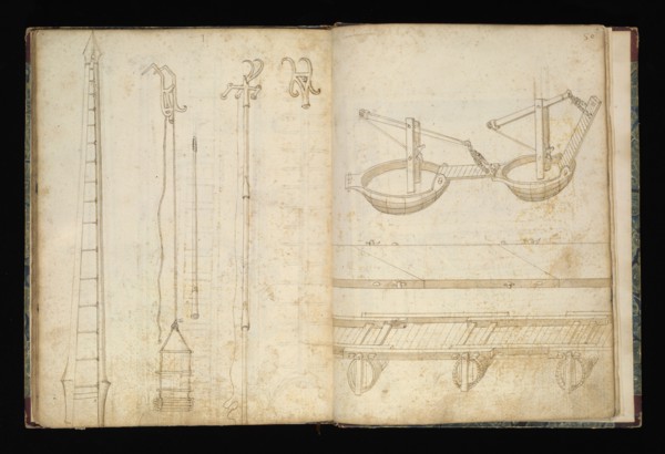 Edificij et machine, Martini, Francesco di Giorgio, 1439-1501, brown ink and wash, ca. 1475-ca. 1480