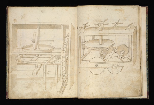 Edificij et machine, Martini, Francesco di Giorgio, 1439-1501, brown ink and wash, ca. 1475-ca. 1480