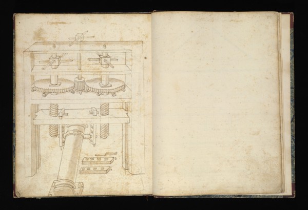 Edificij et machine, Martini, Francesco di Giorgio, 1439-1501, brown ink and wash, ca. 1475-ca. 1480