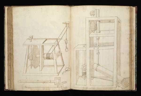 Edificij et machine, Martini, Francesco di Giorgio, 1439-1501, brown ink and wash, ca. 1475-ca. 1480