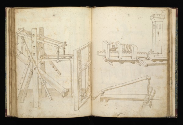 Edificij et machine, Martini, Francesco di Giorgio, 1439-1501, brown ink and wash, ca. 1475-ca. 1480