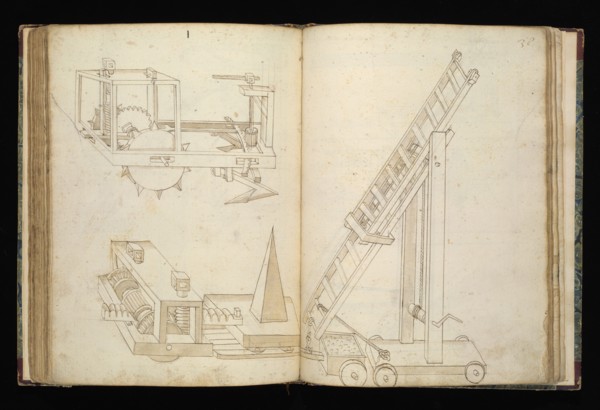 Edificij et machine, Martini, Francesco di Giorgio, 1439-1501, brown ink and wash, ca. 1475-ca. 1480