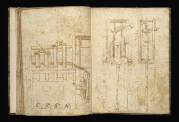 Edificij et machine, Martini, Francesco di Giorgio, 1439-1501, brown ink and wash, ca. 1475-ca. 1480