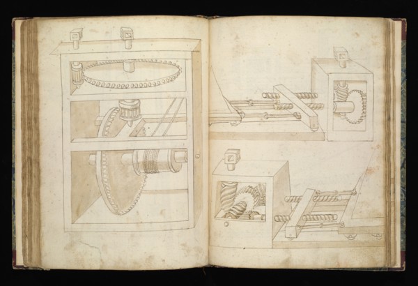 Edificij et machine, Martini, Francesco di Giorgio, 1439-1501, brown ink and wash, ca. 1475-ca. 1480