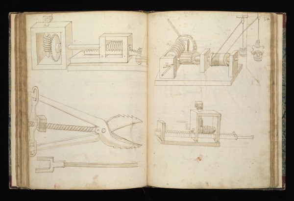 Edificij et machine, Martini, Francesco di Giorgio, 1439-1501, brown ink and wash, ca. 1475-ca. 1480