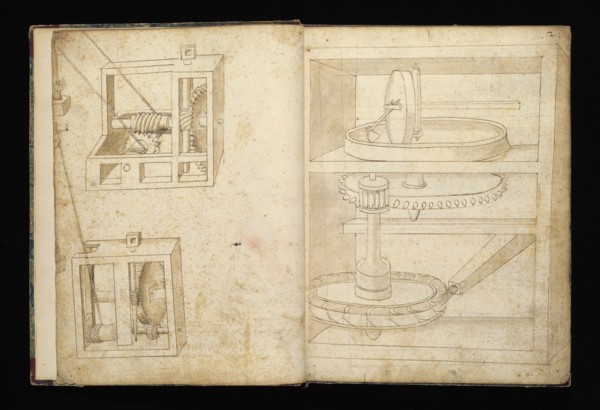 Edificij et machine, Martini, Francesco di Giorgio, 1439-1501, brown ink and wash, ca. 1475-ca. 1480