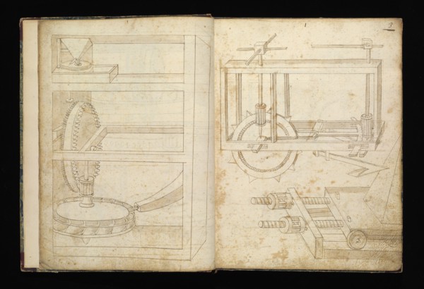 Edificij et machine, Martini, Francesco di Giorgio, 1439-1501, brown ink and wash, ca. 1475-ca. 1480