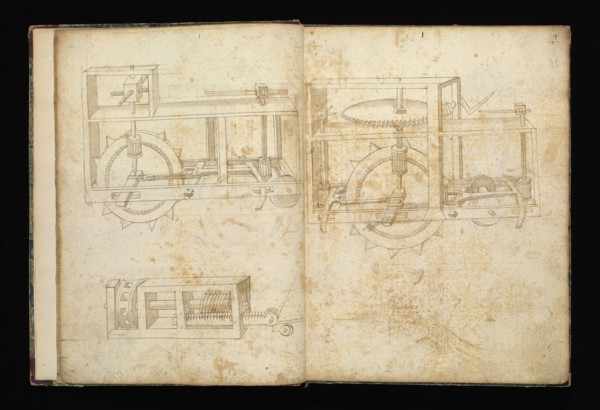 Edificij et machine, Martini, Francesco di Giorgio, 1439-1501, brown ink and wash, ca. 1475-ca. 1480
