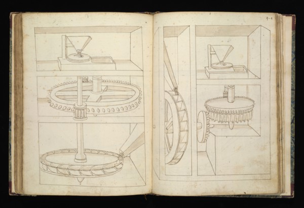 Edificij et machine, Martini, Francesco di Giorgio, 1439-1501, brown ink and wash, ca. 1475-ca. 1480