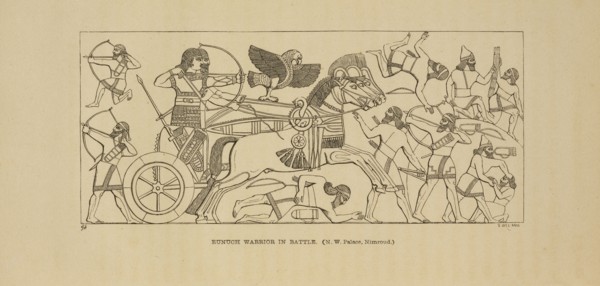 Eunuch warrior in battle, Nineveh and its remains, with an account of a visit to the Chaldaean Christians of Kurdistan