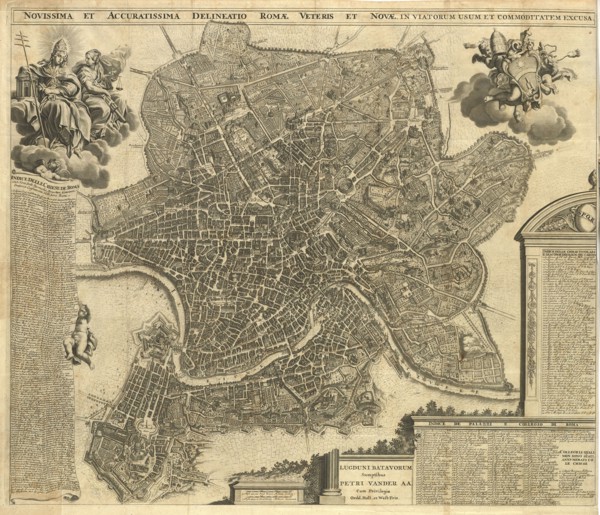 Novissima et Accuratissima Delineatio Romae Veteris et Novae in Viatorum Usum et Commoditatem Excusa, Rome moderne: première
