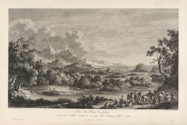 Vuë du Cours du Crati en de la Vallée délicieuse òu étoit située l'Antique Ville de Sybaris, Voyage pittoresque