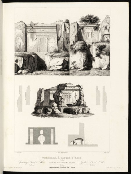 Italie, Tombeaux à Castel-D'Asso, Italie, Monuments anciens et modernes: collection formant une histoire de l'architecture