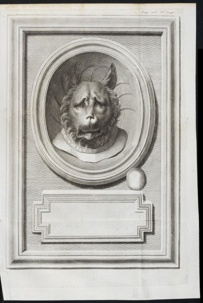 Head of a lion, Description des pierres gravées du feu Baron de Stosch: dediée a son eminence Monseigneur le cardinal Aléxandre