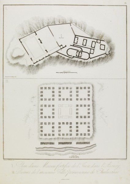 I. Plan d'une Maison fortifiée de l'Inca dans l'Assuay II. Ruines de l'ancienne Ville péruvienne de Chulucanas, Vues