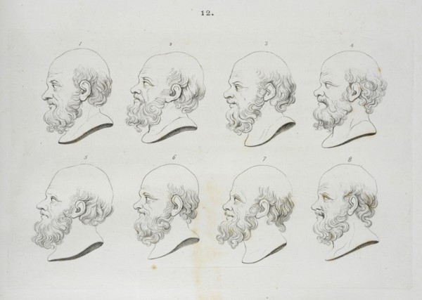 Examples of heads of Socrates, Essays on physiognomy: designed to promote the knowledge and the love of mankind, Lavater, Johann