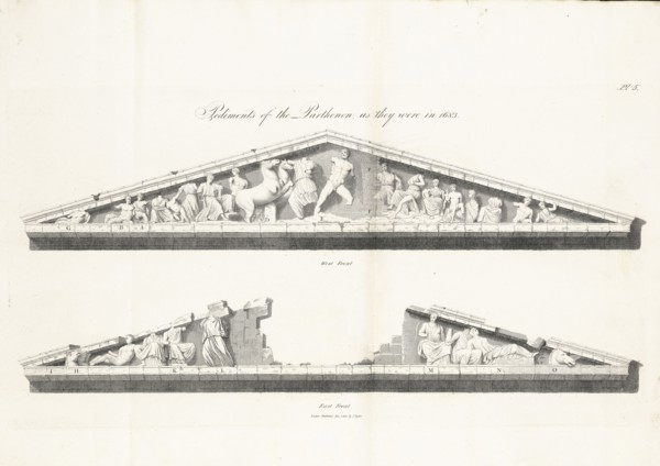 The Pediments of the Temple as they were in the Year 1683, The Elgin marbles from the Temple of Minerva at Athens
