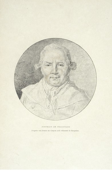 Portrait de Fragonard, Honoré Fragonard: sa vie et son oeuvre, Portalis, Roger, baron, 1841-1912, Engraving, 1889, Frontispiece