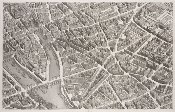 View of the Pont Neuf and Left Bank, 1739, Plan de Paris: commencé l'année 1734, dessiné et gravé sous les ordres de messire