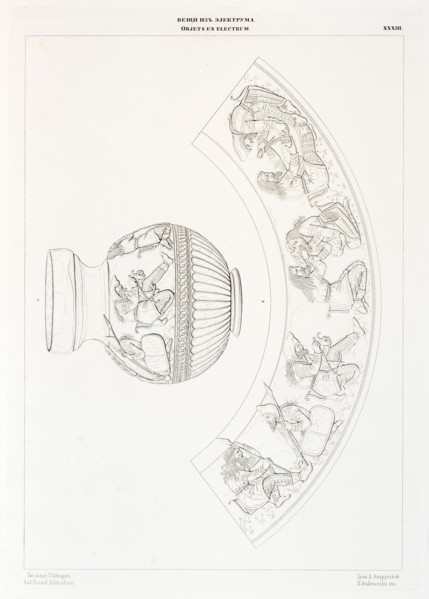 Objets en Electrum, Antiquités du Bosphore Cimmérien conservé es au Musée impérial de l'Ermitage, Piccard, Rodolphe, 1807-1888