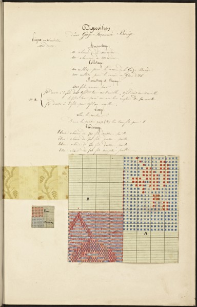 French textile manuscript, ca. 1820, ca. 1820, instruction manual for a school associated with a manufactory