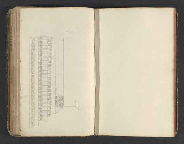 Sketchbook, Percier, Charles, 1764-1838, pencil, ink, wash, 1790, The sketchbook, attributed to the architect Charles Percier