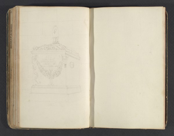 Sketchbook, Percier, Charles, 1764-1838, pencil, ink, wash, 1790, The sketchbook, attributed to the architect Charles Percier