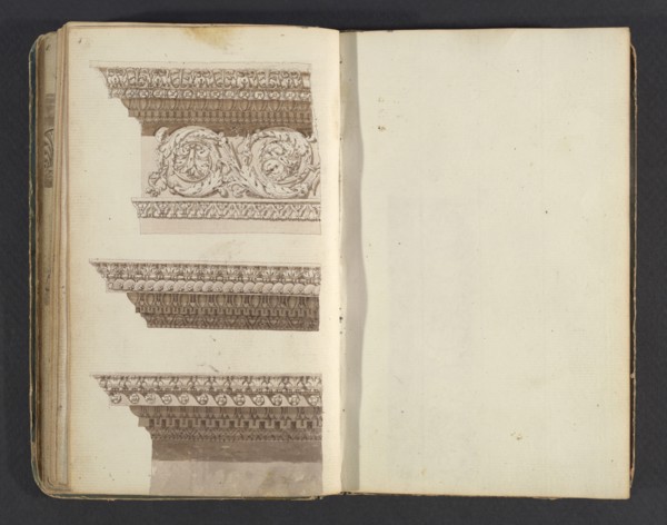 Sketchbook, Percier, Charles, 1764-1838, pencil, ink, wash, 1790, The sketchbook, attributed to the architect Charles Percier