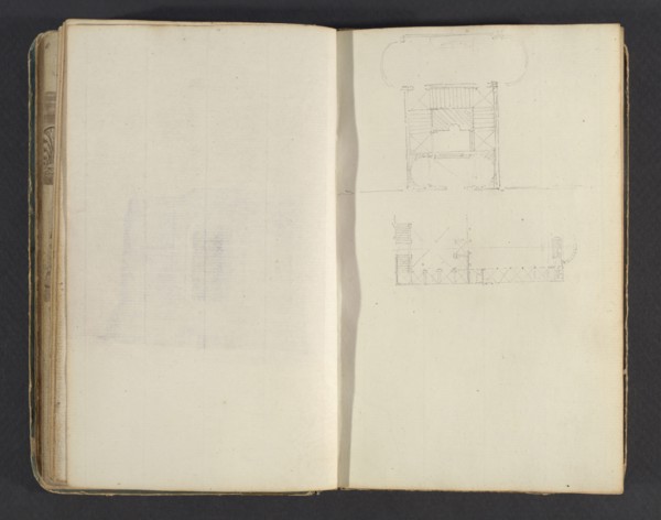 Sketchbook, Percier, Charles, 1764-1838, pencil, ink, wash, 1790, The sketchbook, attributed to the architect Charles Percier