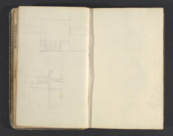Sketchbook, Percier, Charles, 1764-1838, pencil, ink, wash, 1790, The sketchbook, attributed to the architect Charles Percier