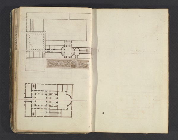 Sketchbook, Percier, Charles, 1764-1838, pencil, ink, wash, 1790, The sketchbook, attributed to the architect Charles Percier