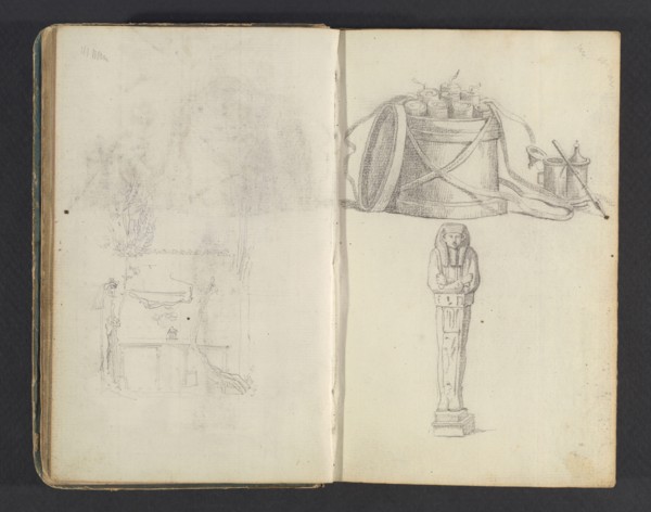 Sketchbook, Percier, Charles, 1764-1838, pencil, ink, wash, 1790, The sketchbook, attributed to the architect Charles Percier
