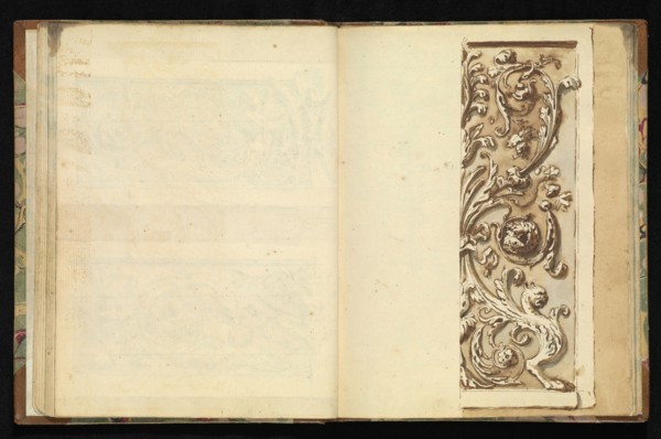 Sketchbook of ornamental and decorative designs, 18th century, pencil, pen, and wash drawings, Late 18th century, The sketchbook
