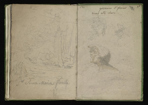 Roman sketchbook, Gauffier, Louis, 1761-1801, pencil, pen and black and brown ink, grey and brown wash, and black and white