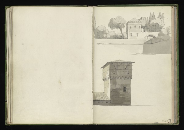 Roman sketchbook, Gauffier, Louis, 1761-1801, pencil, pen and black and brown ink, grey and brown wash, and black and white