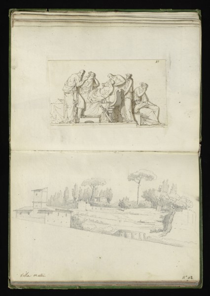 Roman sketchbook, Gauffier, Louis, 1761-1801, pencil, pen and black and brown ink, grey and brown wash, and black and white