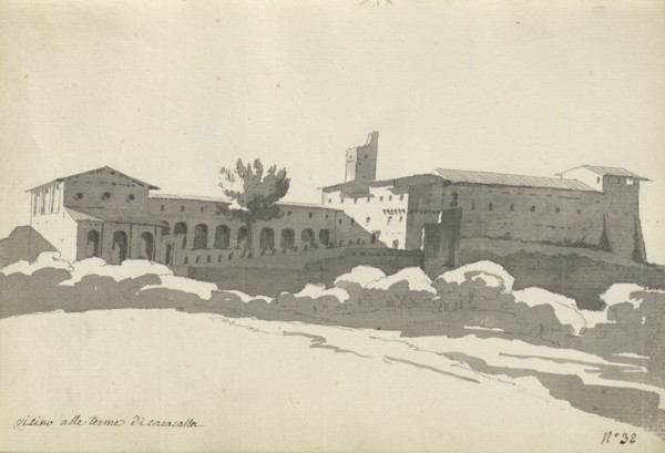Roman sketchbook, Gauffier, Louis, 1761-1801, pencil, pen and black and brown ink, grey and brown wash, and black and white