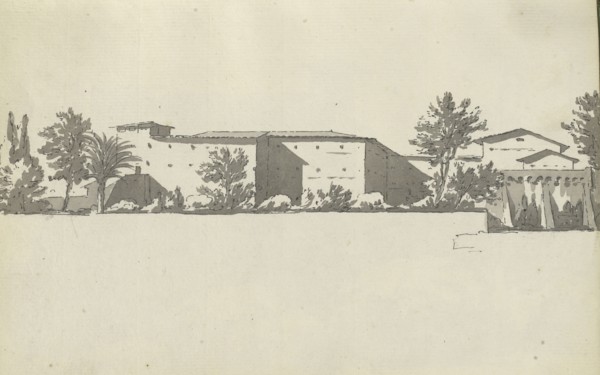 Roman sketchbook, Gauffier, Louis, 1761-1801, pencil, pen and black and brown ink, grey and brown wash, and black and white