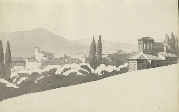 Roman sketchbook, Gauffier, Louis, 1761-1801, pencil, pen and black and brown ink, grey and brown wash, and black and white