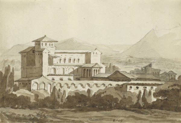 Roman sketchbook, Gauffier, Louis, 1761-1801, pencil, pen and black and brown ink, grey and brown wash, and black and white