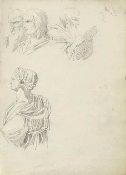 Roman sketchbook, Gauffier, Louis, 1761-1801, pencil, pen and black and brown ink, grey and brown wash, and black and white
