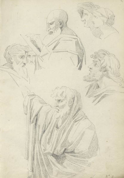Roman sketchbook, Gauffier, Louis, 1761-1801, pencil, pen and black and brown ink, grey and brown wash, and black and white