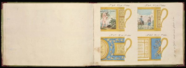 Honoré porcelain sample catalog, Honoré, Firm, 19th century, watercolor, gouache, ink, graphite, ca. 1800-1820, The manuscript
