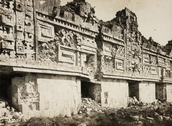 Nunnery complex, Uxmal, Mexico): detail of facade frieze, Views of Aztec, Maya, and Zapotec ruins in Mexico, Charnay, Désiré
