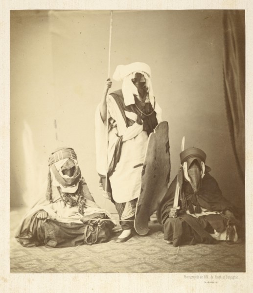 Touareg chiefs on a visit to Marseilles, 1862, orientalist photography, De Jongh and Bargignac, Albumen, 1862, Photographie