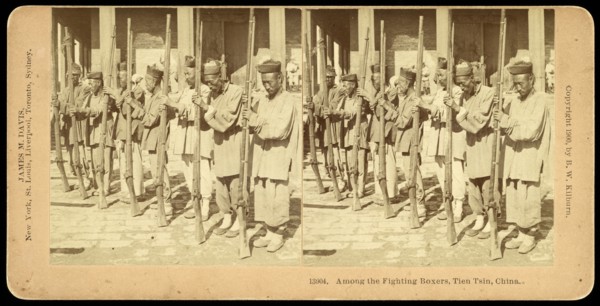 Tien Tsin, China, Among the fighting Boxers, Tien Tsin, China, Davis, James M., Kilburn, B. W., Benjamin West, 1827-1909