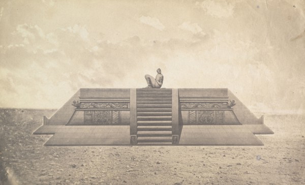 Restoration of the Platform of Venus with Chachmool, Chichén Itzá, Augustus and Alice Dixon Le Plongeon papers, circa 1841-1937