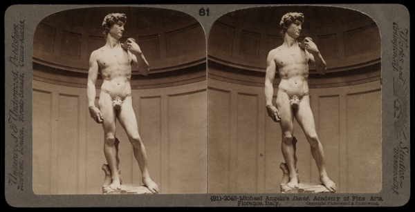 Academy of Fine Arts, Florence, Michelangelo's David, Academy of Fine Arts, Florence, Stereographic views of Italy